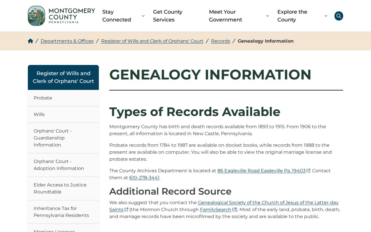 Lower Providence Township city directory Montgomery County genealogy information page